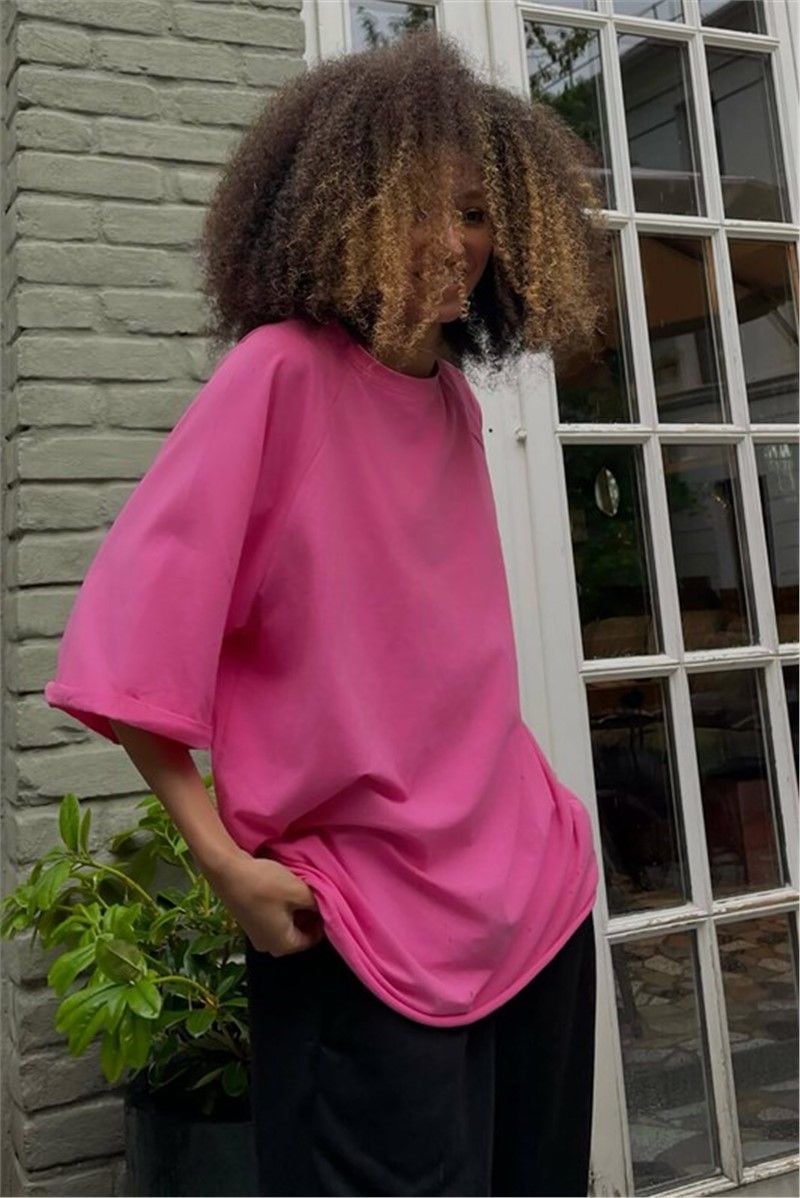 Women's Oversize T-shirt MG1354 - Bright pink #326593