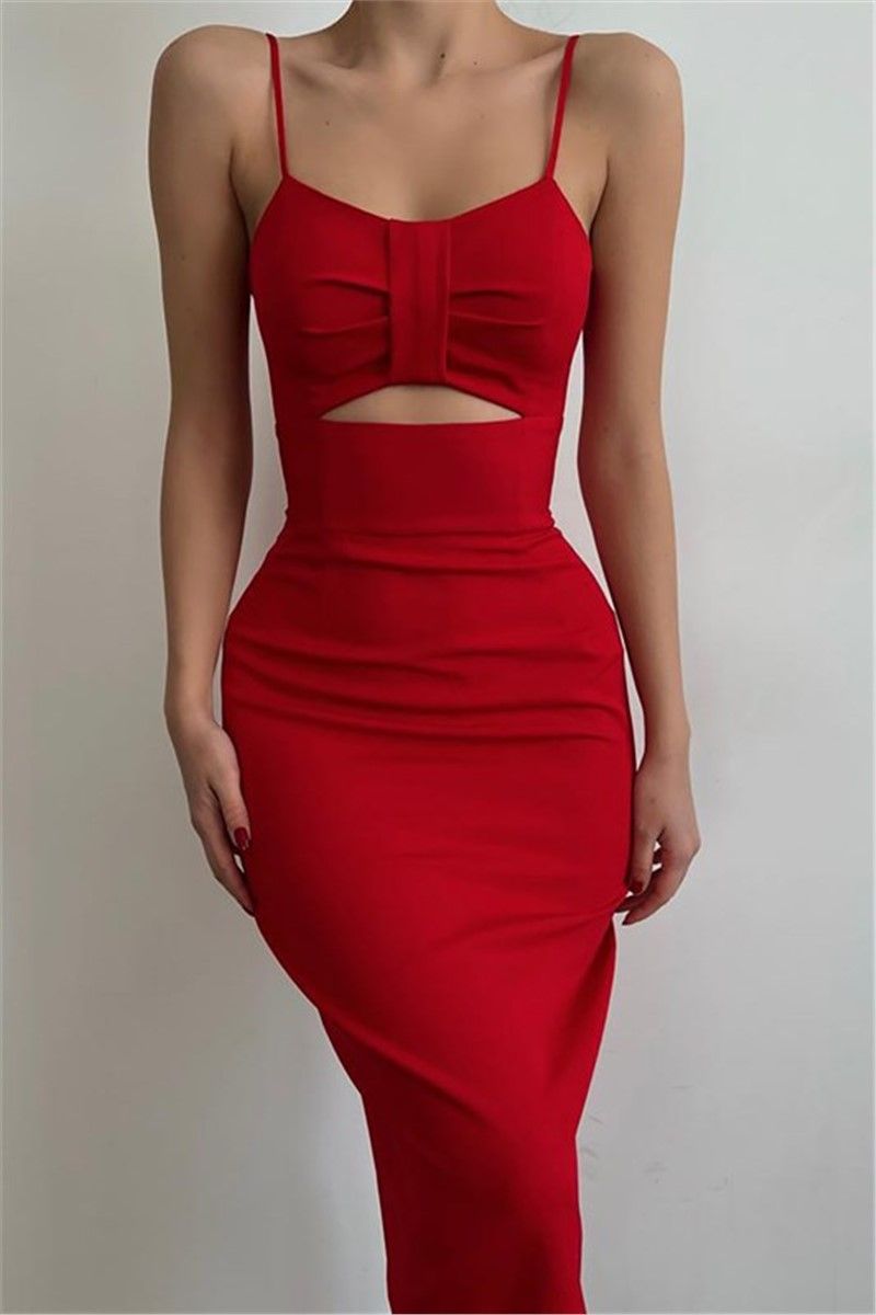 Women's fitted dress MG1438 - Red #328196