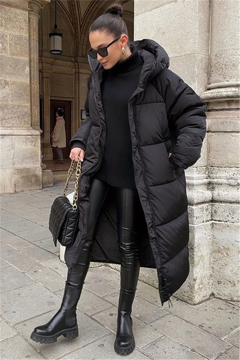 Ženska duga jakna MG5184 - crna #319637