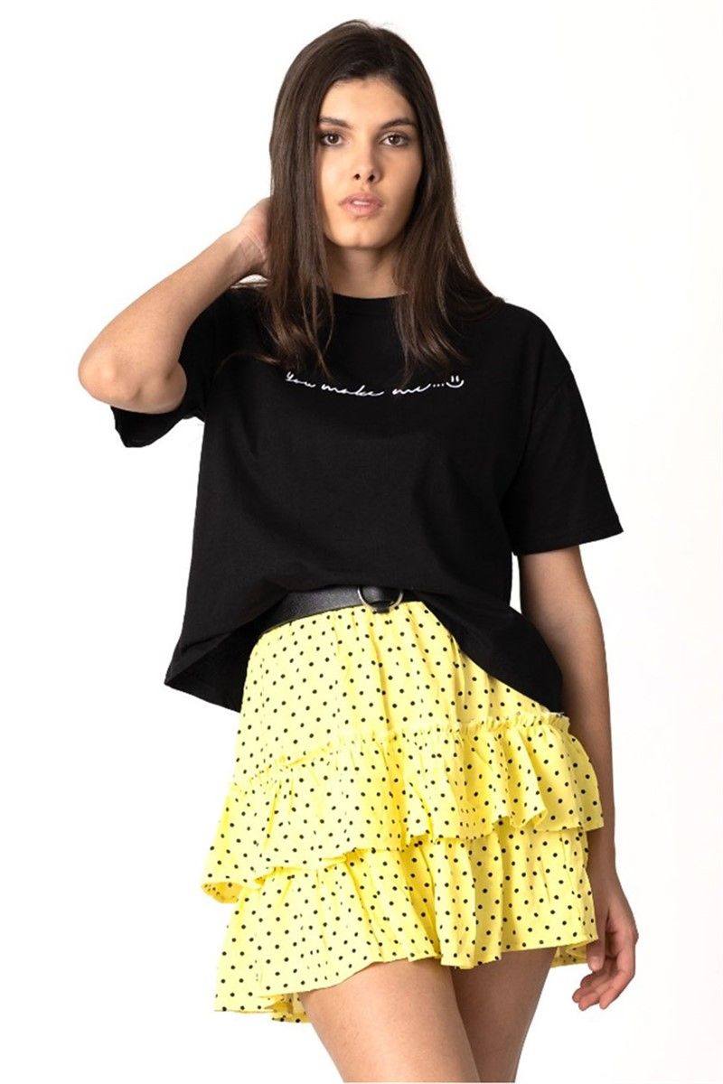 Mad Girls Yellow Frilled Dappled Skirt MG197 #287655
