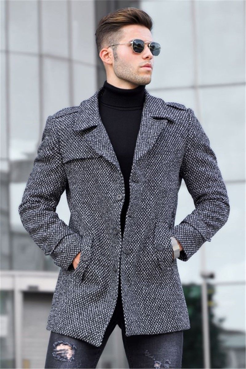 Madmext Men's Coat - Grey #311254