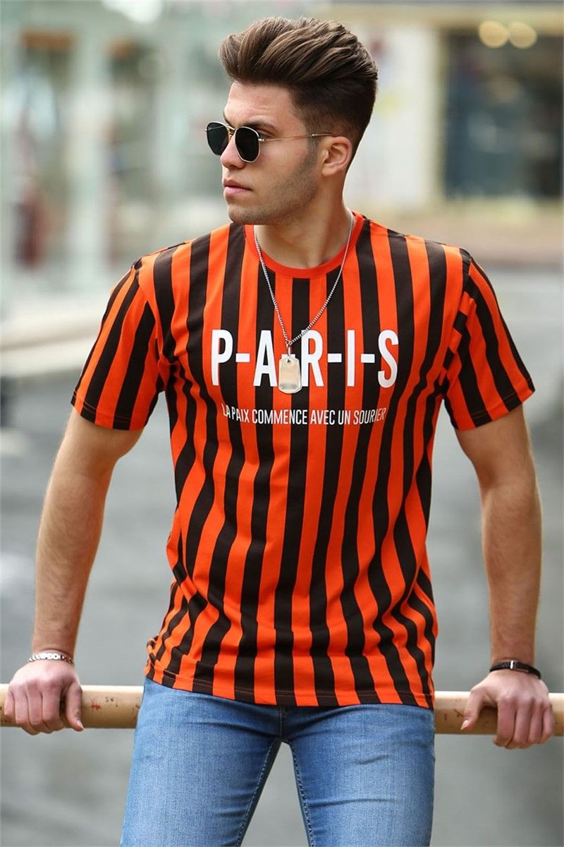 Madmext Men's T-Shirt - Black, Orange #285716