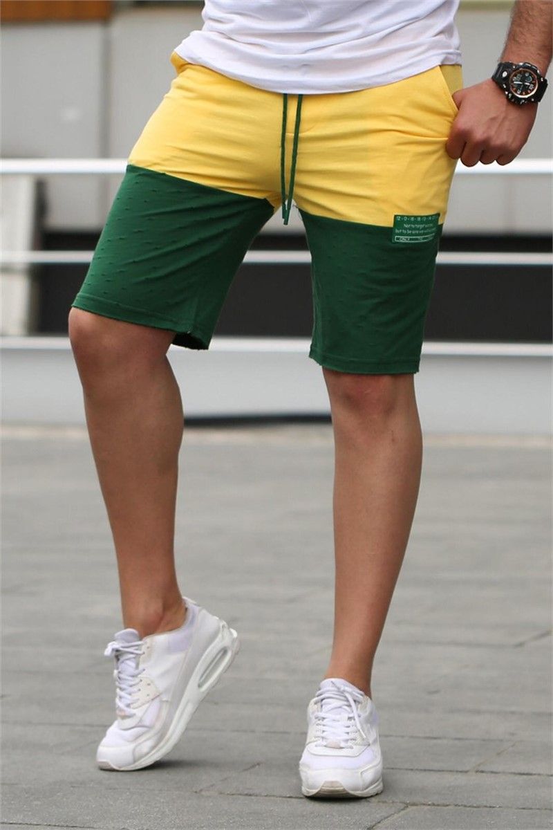 Madmext Men's Shorts - Yellow, Green #285992
