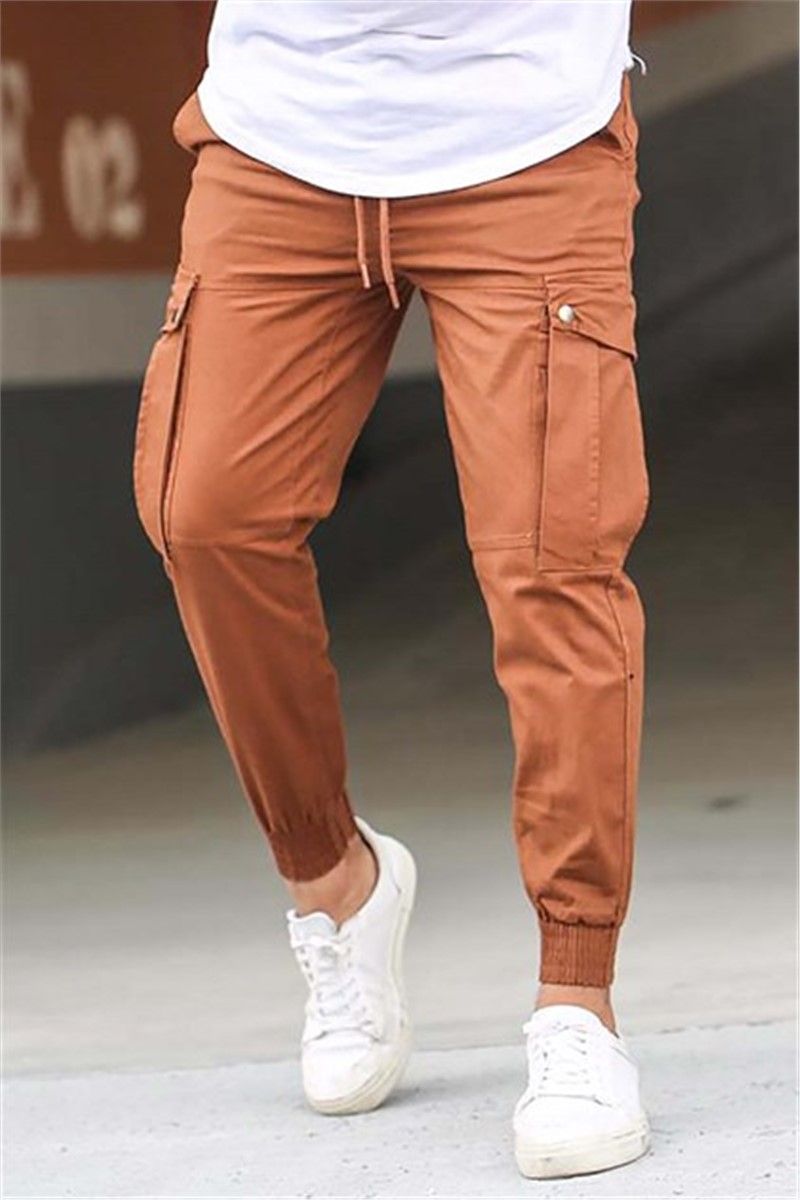 Madmext Brown Slim Fit Cargo Trousers 4044 #301805