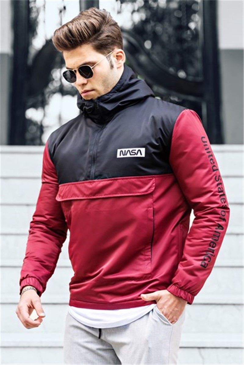 Madmext Claret Red Coat With Hooded 4622 #301839
