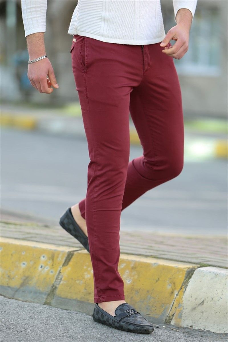 Madmext Men's Trousers - Claret Red #284579