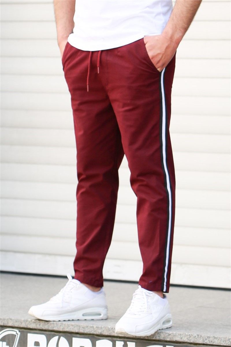  Claret Red-White Striped Trousers 4075 # 285967