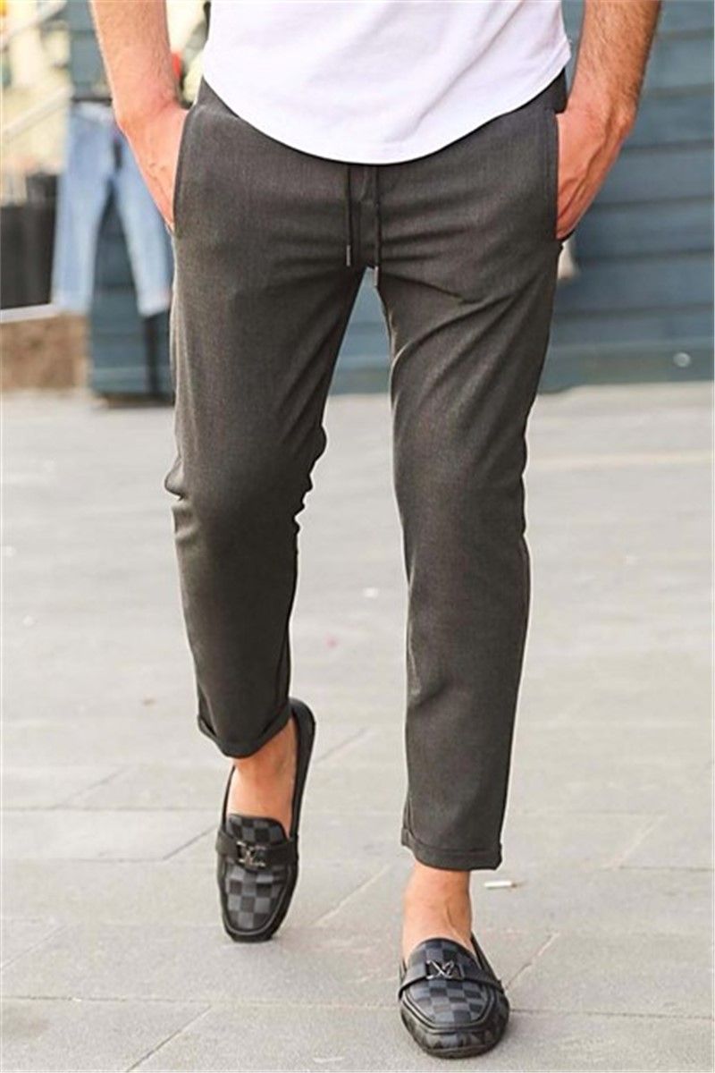 Madmext Dark Grey Regular Cut Trousers 4061 #301797