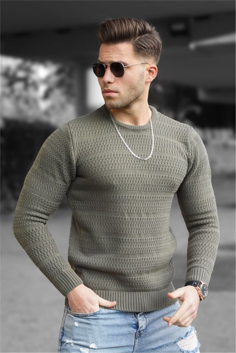 Muški džemper 5181 - Kaki #323184