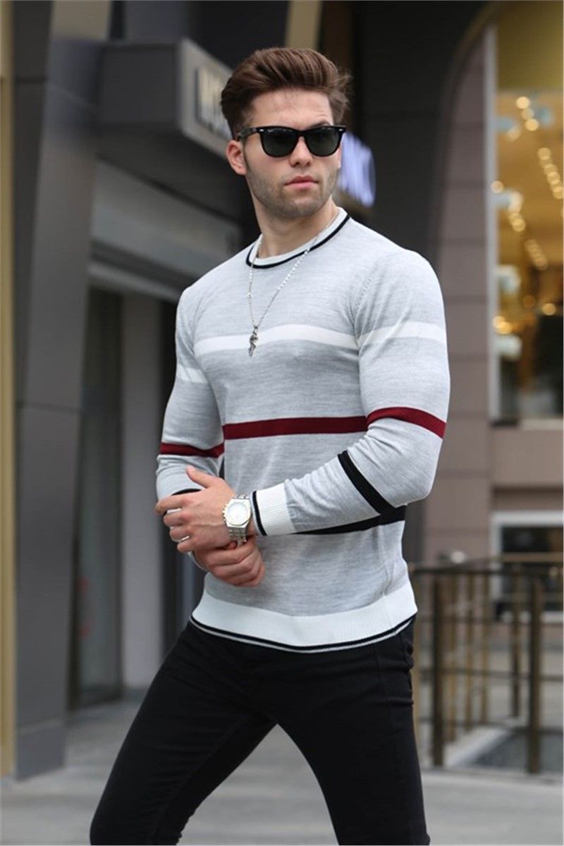Muški džemper  5171 - svijetlo sivi #358431