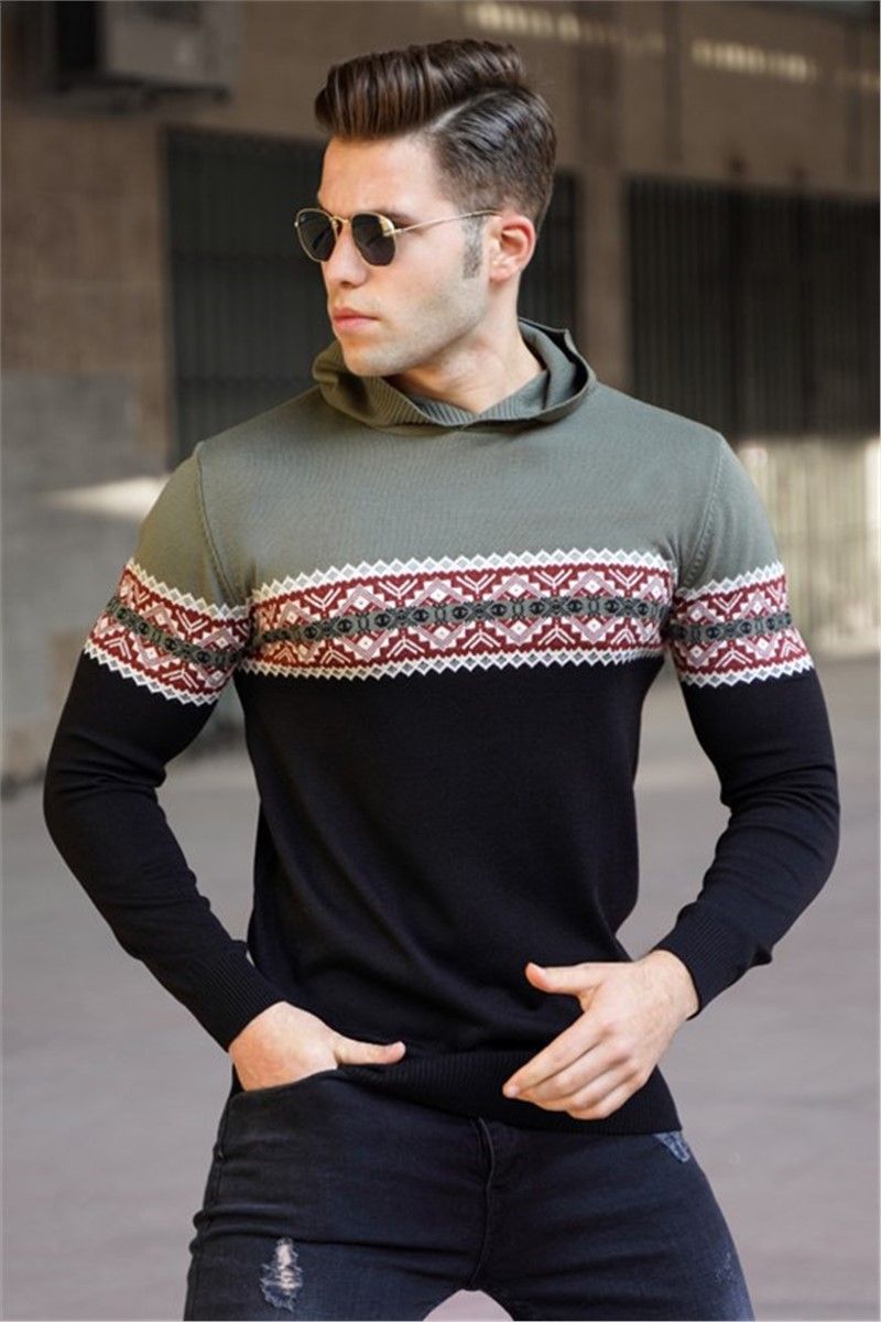 Muški džemper s kapuljačom - kaki #320172
