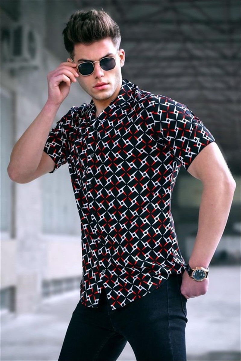 Men's shirt 5537 - Black with Red #326906