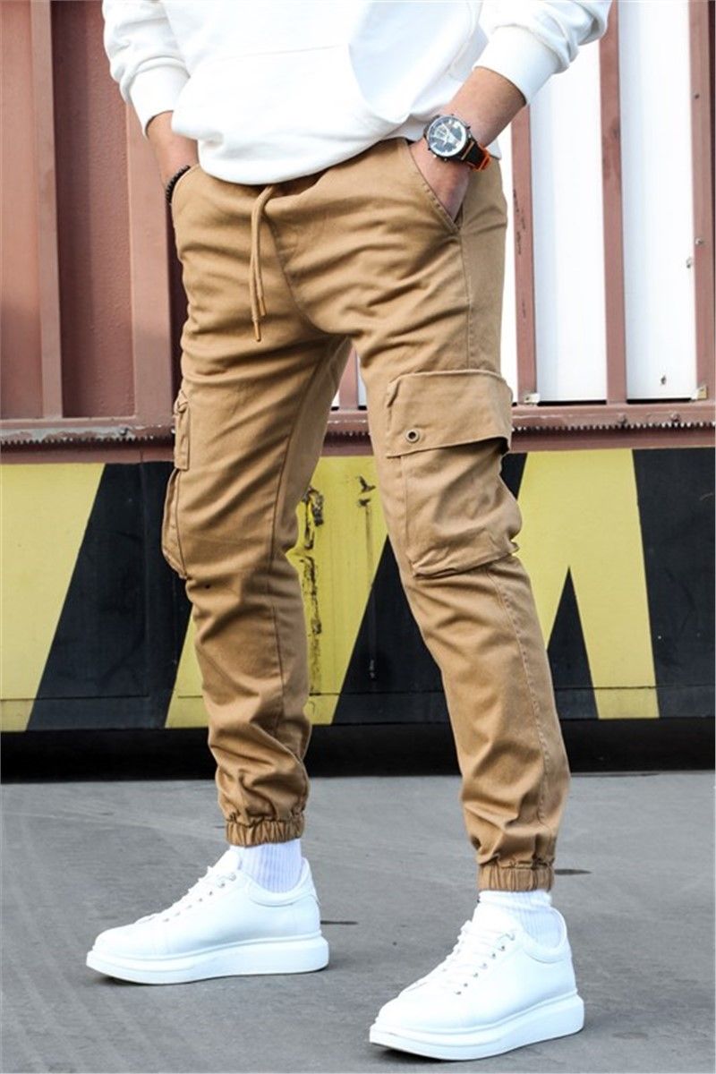 Men's sports trousers 5467 - Light brown #324138