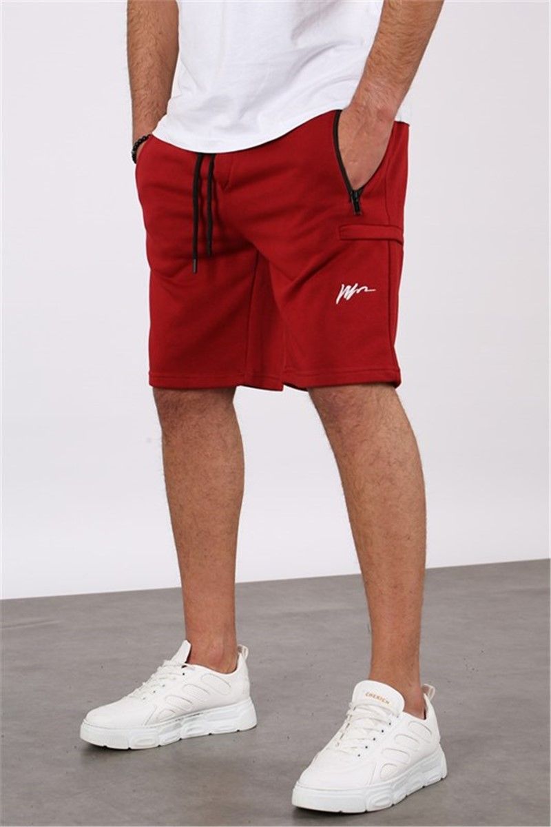 Men's sports shorts 5443 - Dark red #327822