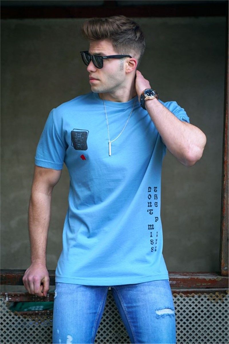 T-shirt da uomo 5379 - Azzurro #324587