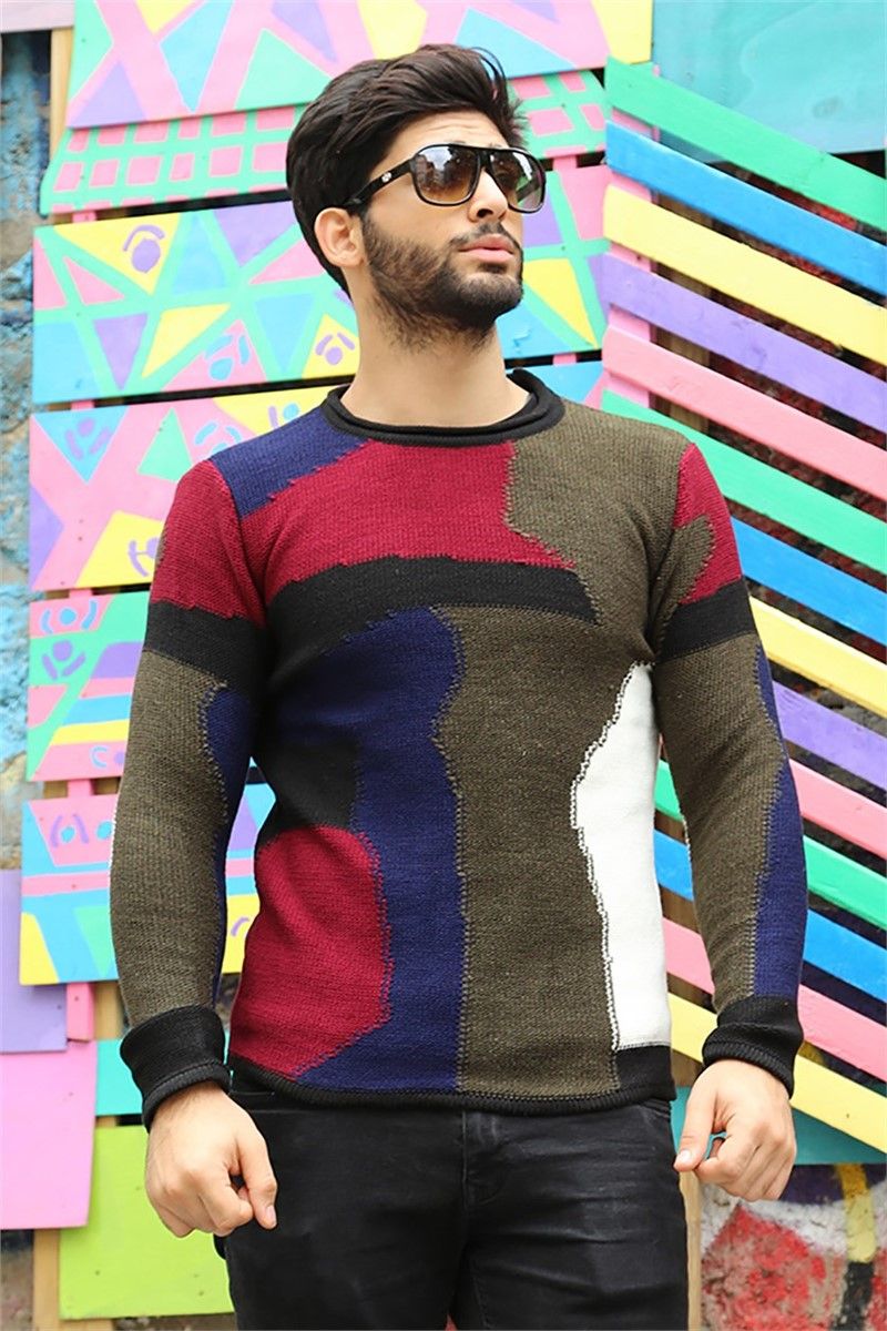 Knitted Patterned Contrast Jumper