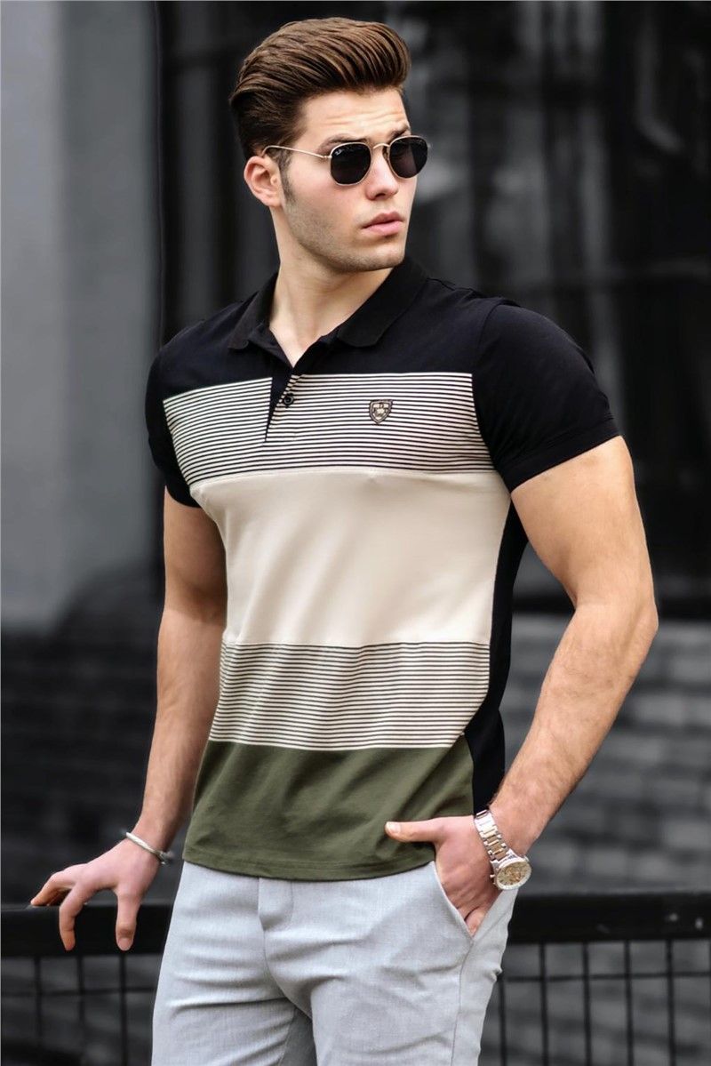 Madmext Men's T-Shirt - Black, Beige, Khaki #290605