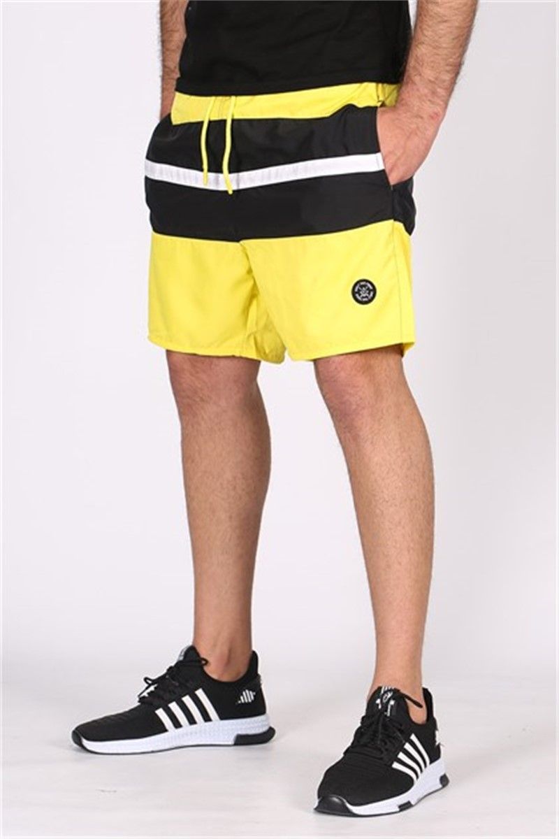 Madmext Men's Swim Shorts - Yellow, Black #300462