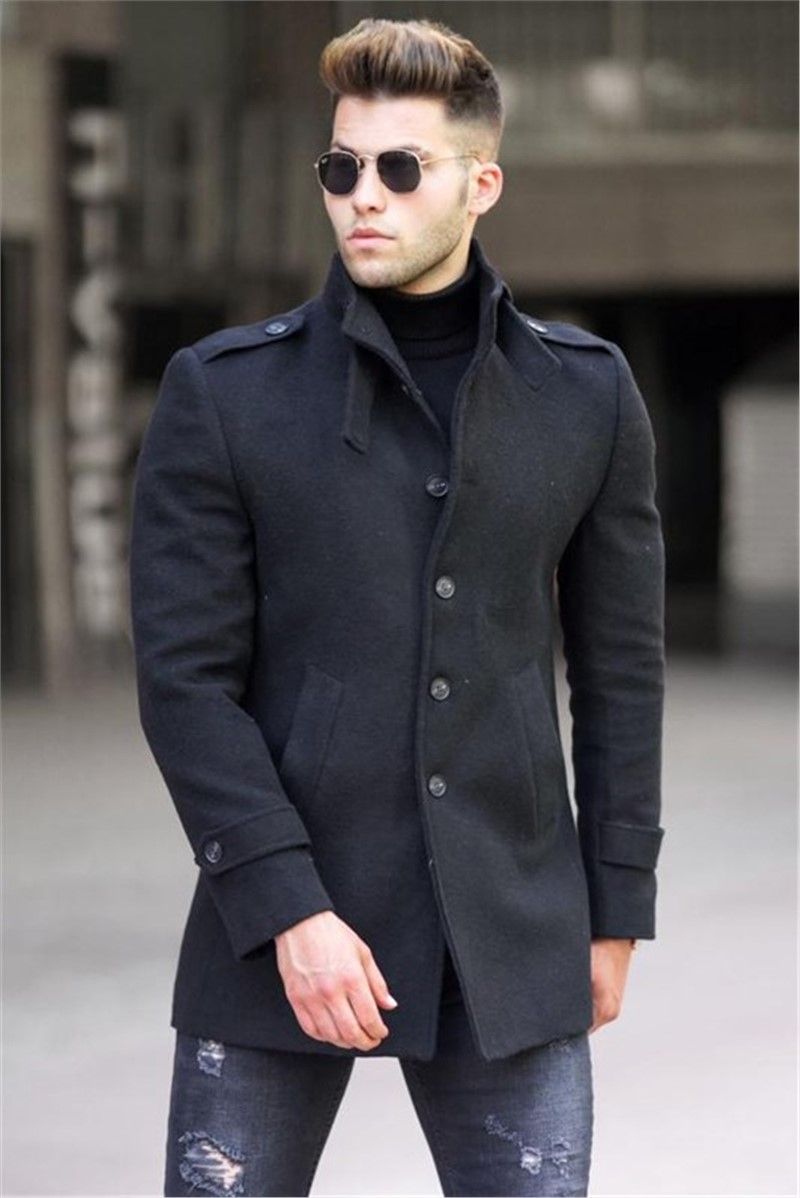 Madmext Men's Coat - Black #310807