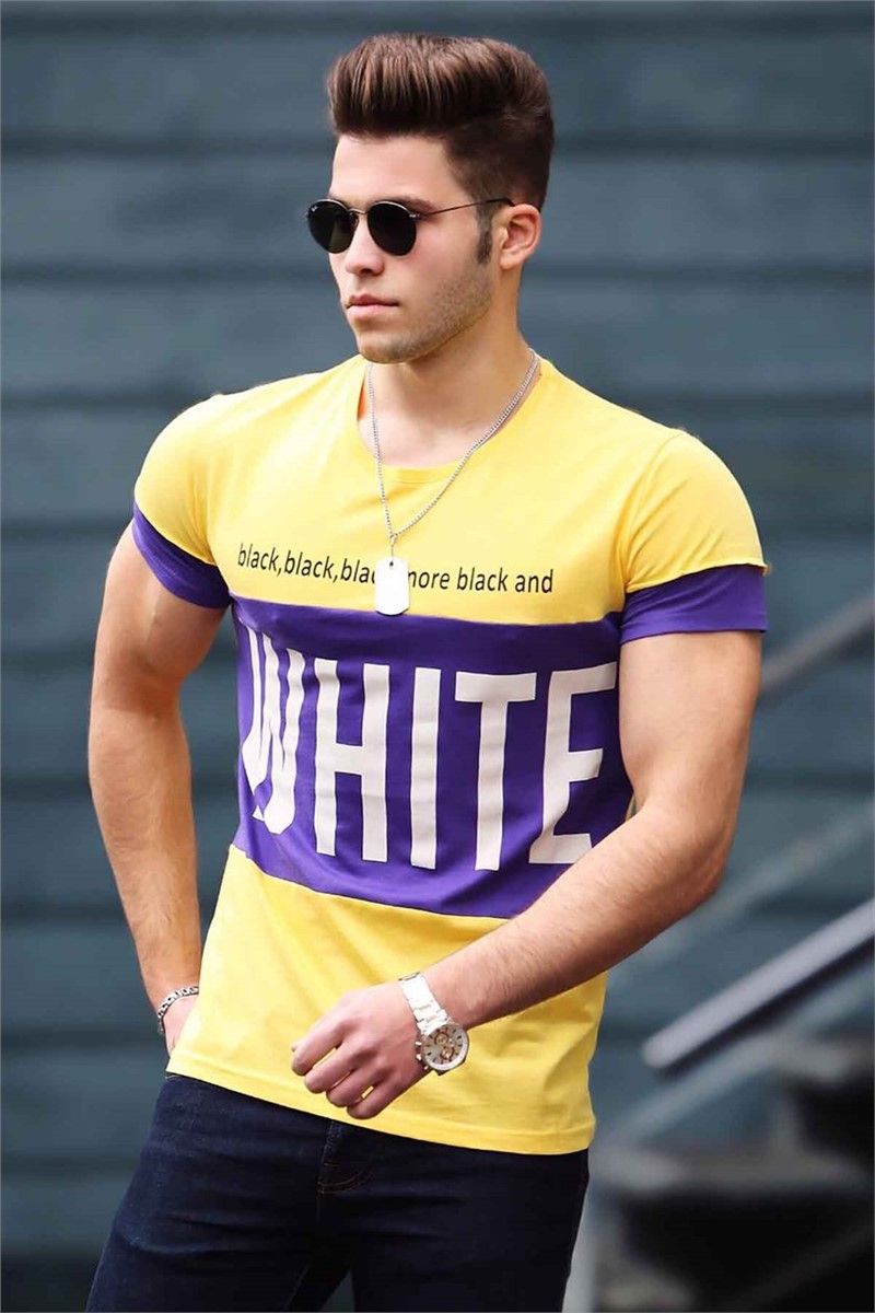 Men's t-shirt 3067 - Yellow with purple 285910