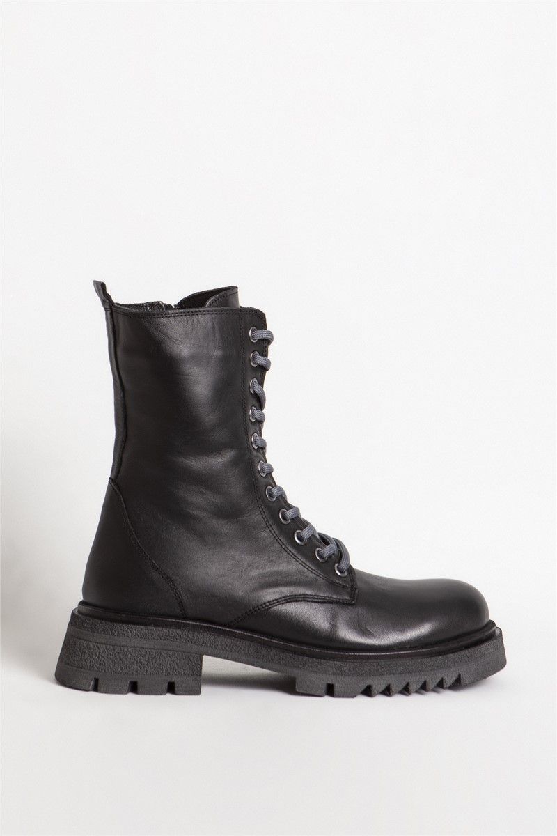 MAMMAMİA Women's Genuine Leather Boots 1635 - Black #362058
