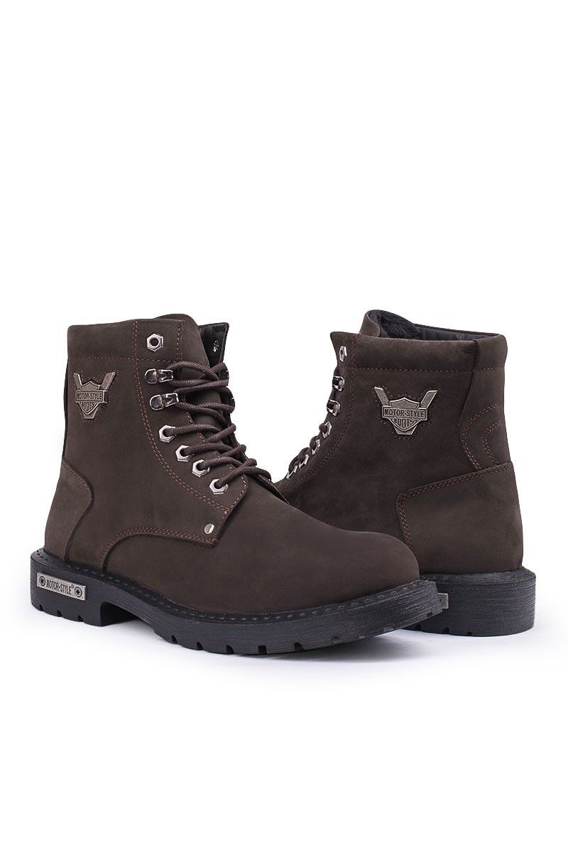 Marwells Men's boots made of natural nubuck - Dark brown 2021083428