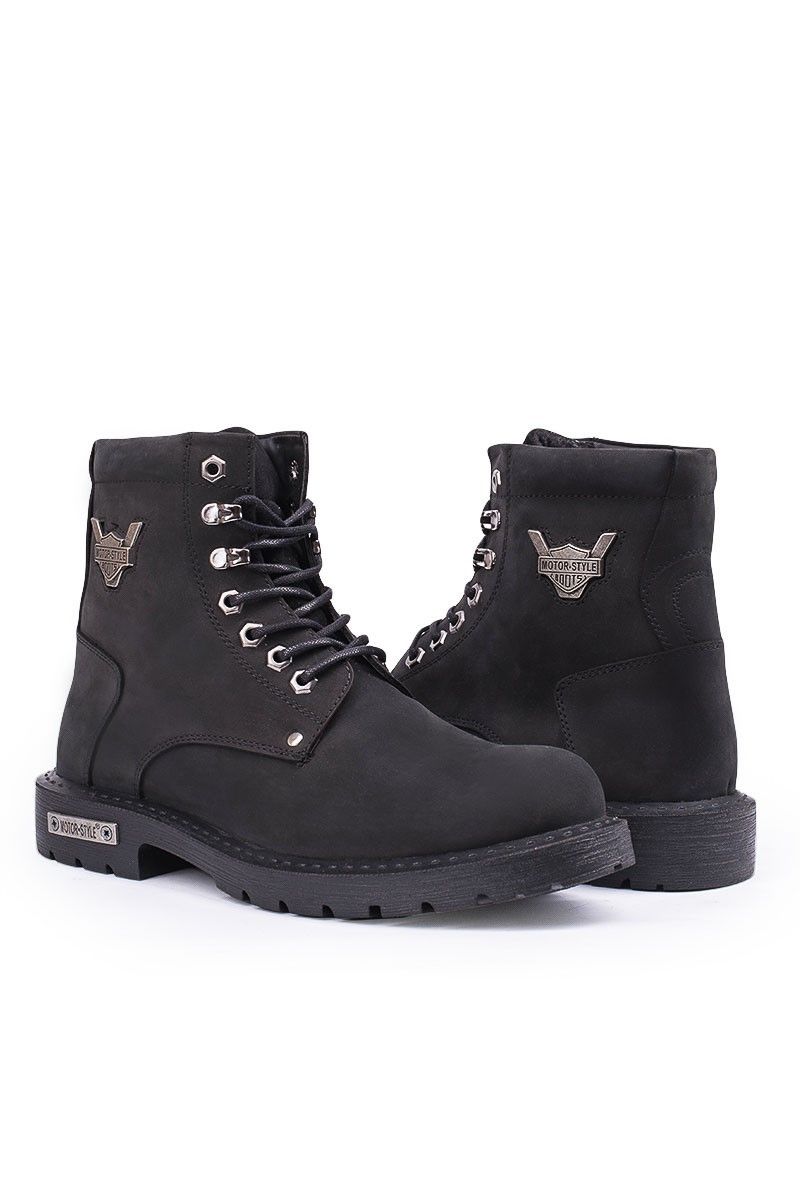 Marwells Men's boots made of natural nubuck - Black 2021083430