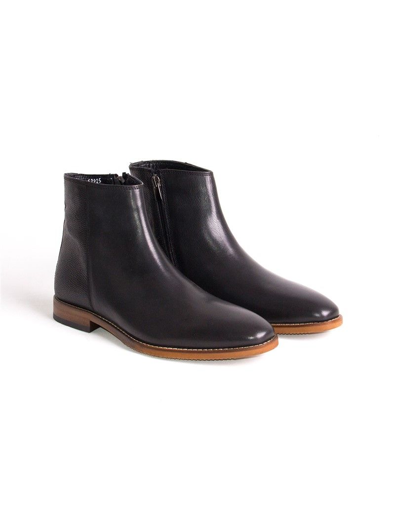 Men's Real Leather Boots - Black #318311