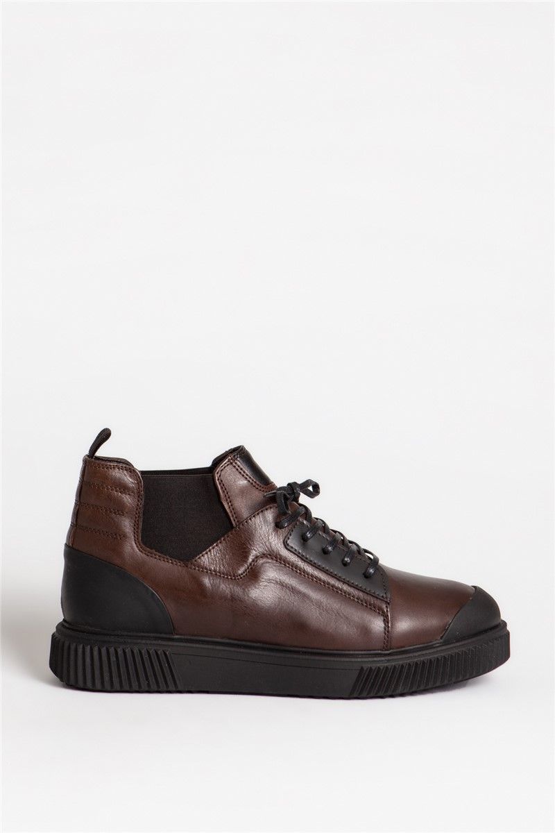 Men's Genuine Leather Boots 14074 - Dark Brown #321400