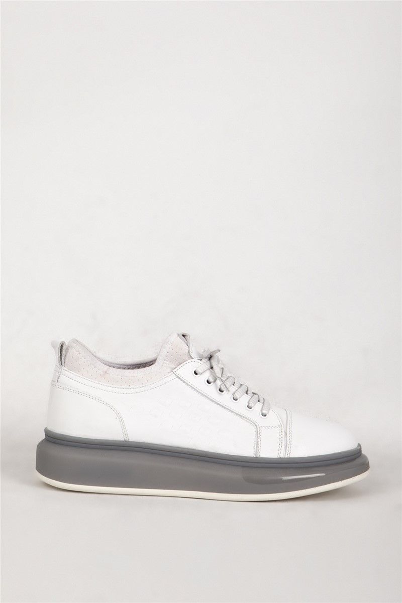 Men's Genuine Leather Casual Shoes 17226 - White #382013 