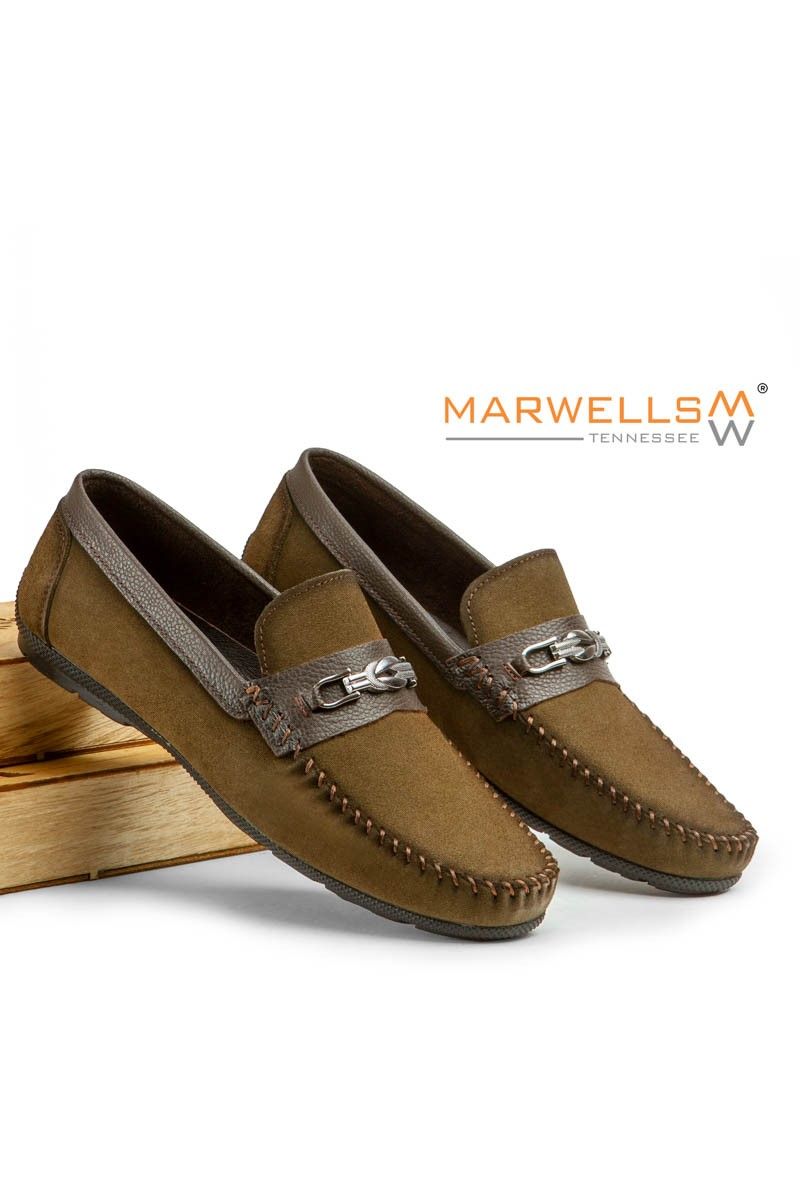 Marwells Men's Real Leather Loafers - Green #2021407