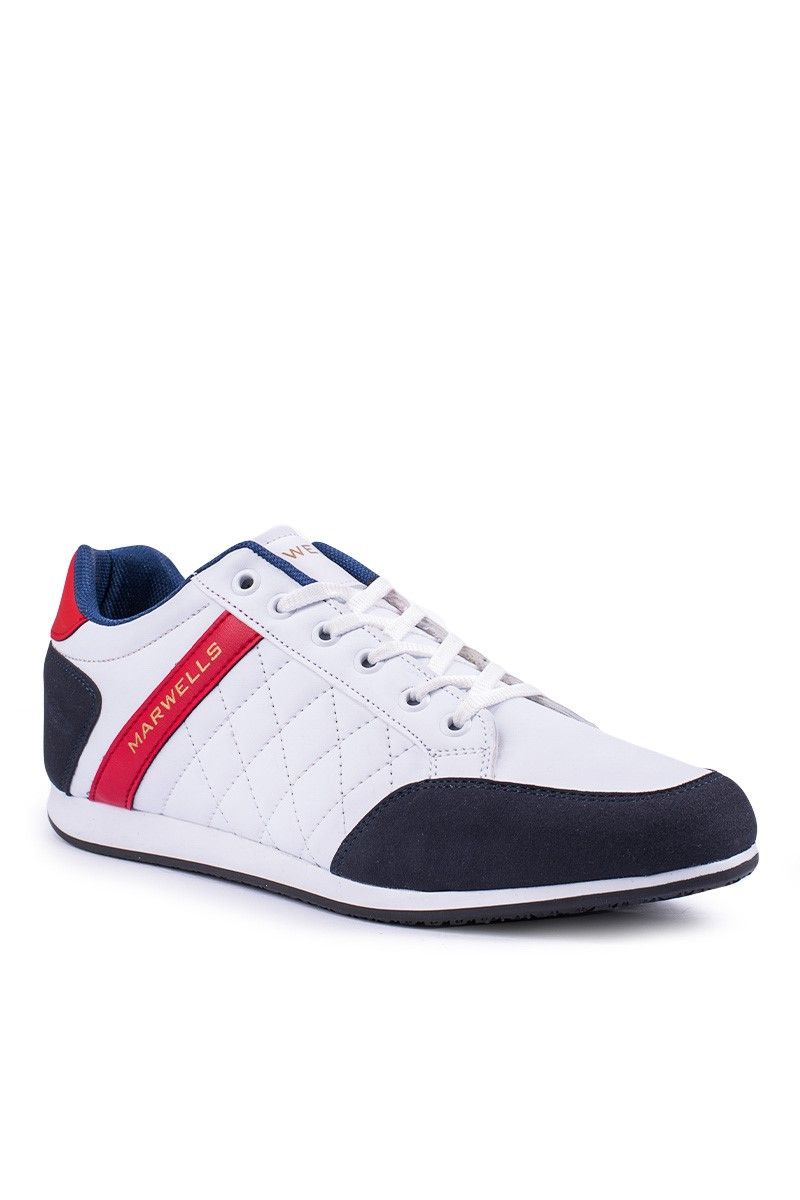 MARWELLS Men's leather sport shoes - White/Blue 20210835304