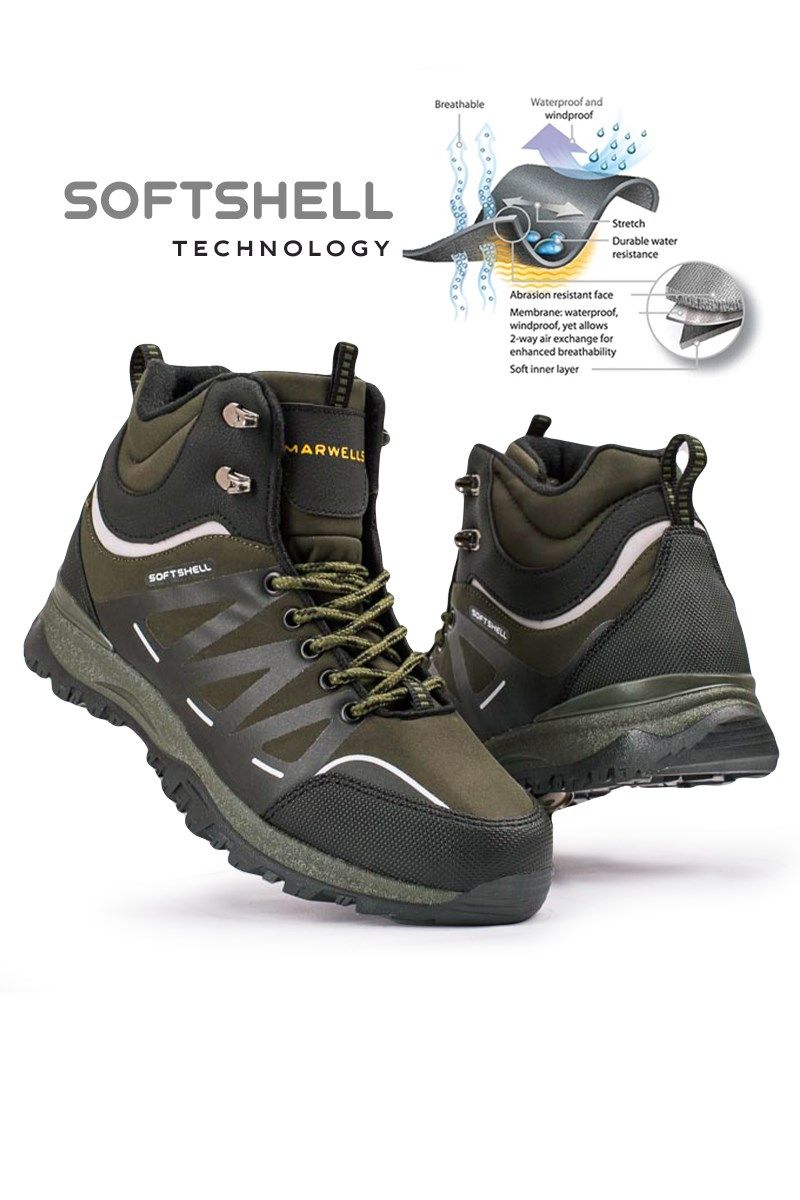 MARWELLS Softshell Men's Hiking Boots - Dark Green 20210835599