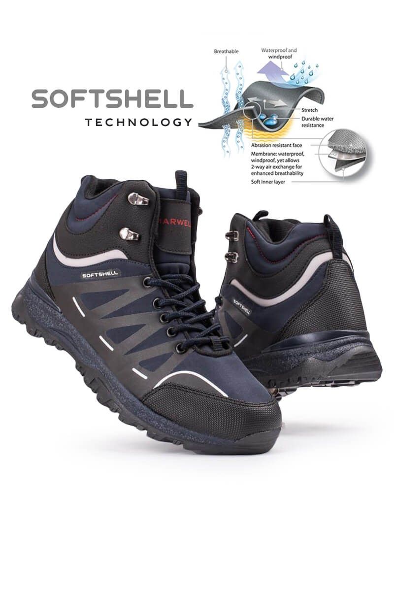 MARWELLS Softshell Men's Hiking Boots - Navy Blue 20210835604