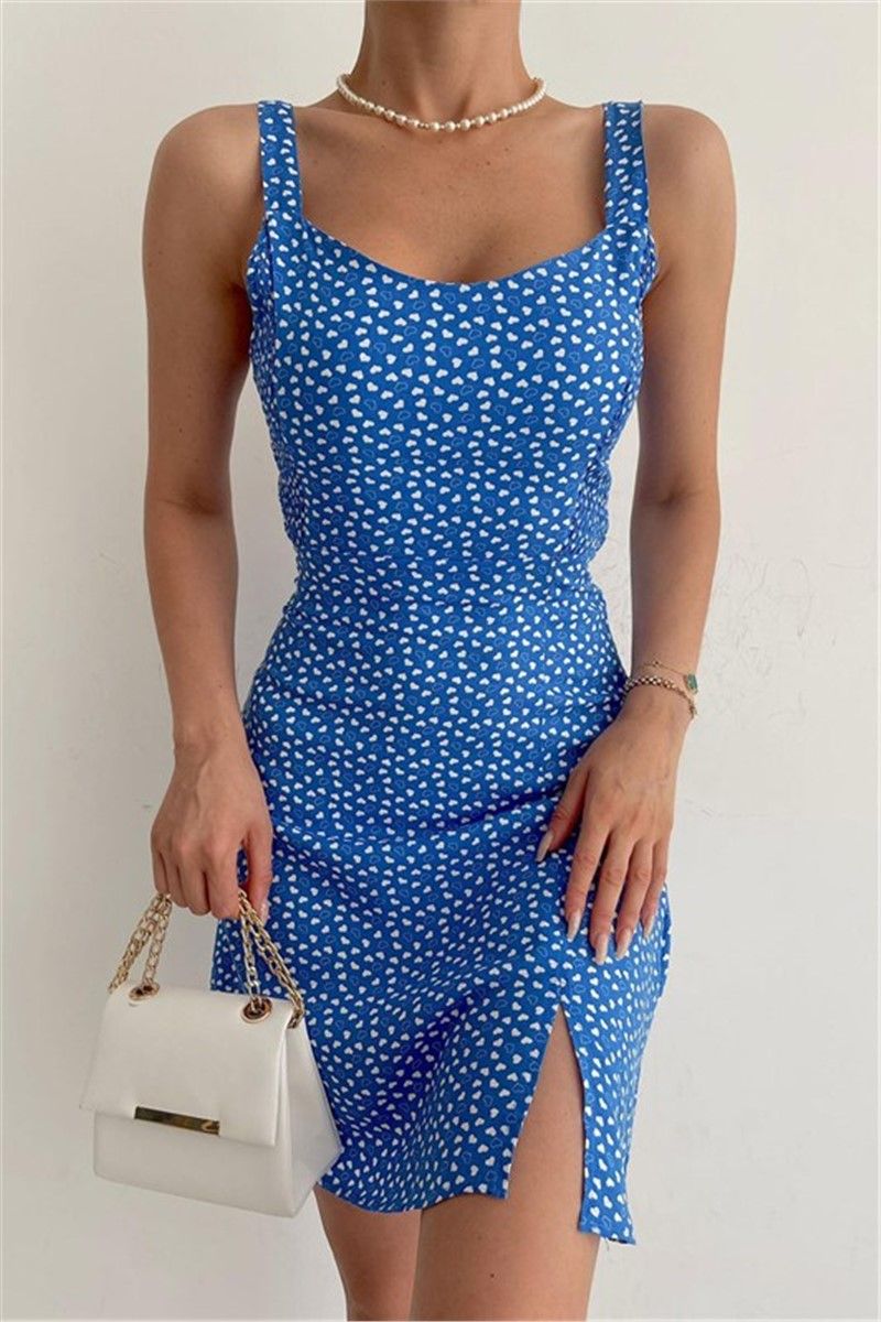 Patterned Women's Dress MG1538 - Blue #333099