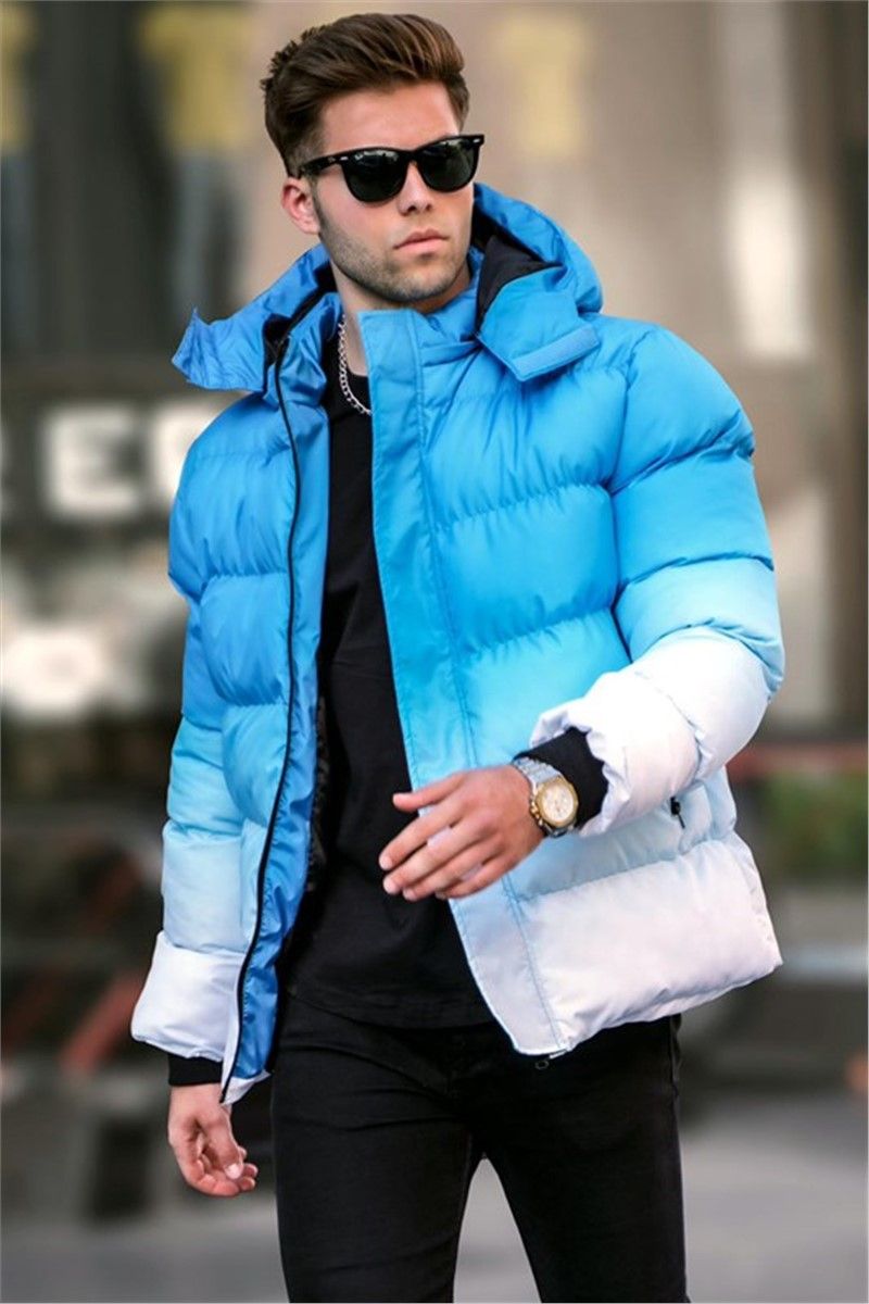Muška jakna s kapuljačom 5703 - svijetloplava #334273