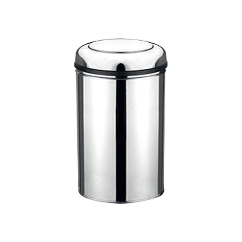 MaxiFlow 8 Liter 430 Quality Practical Lid Dustbin - Chrome #341741