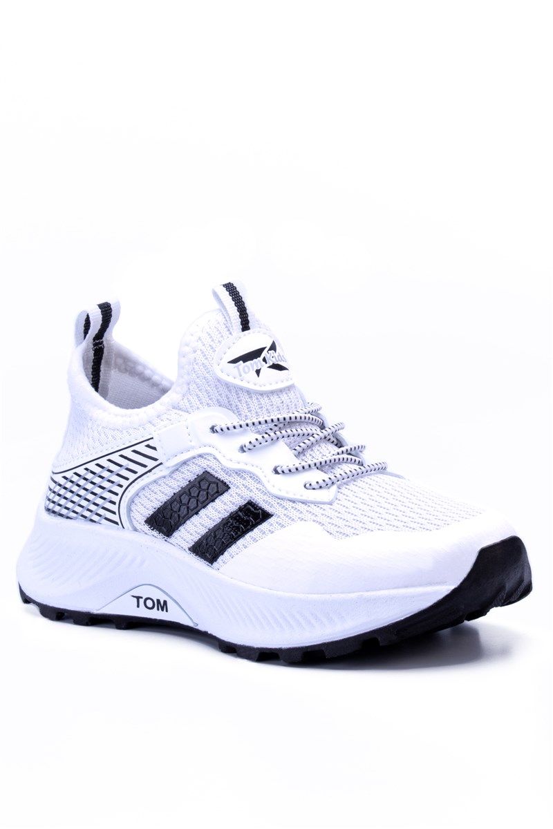 Детски спортни обувки T028 - Бели с Черен #394277
