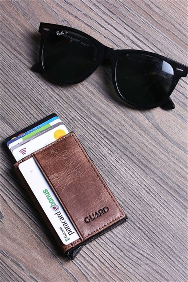 Leather card holder - GRD17 - Brown #306252
