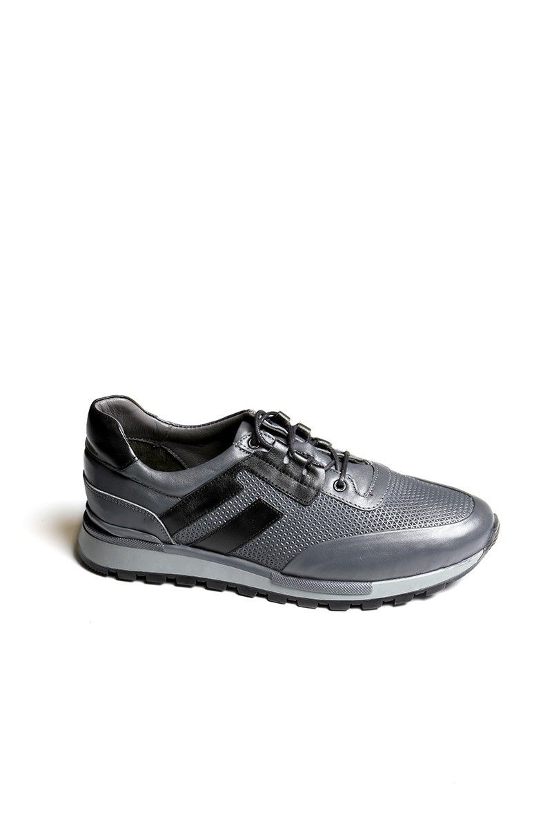Men's Real Leather Trainers - Grey #20210834590