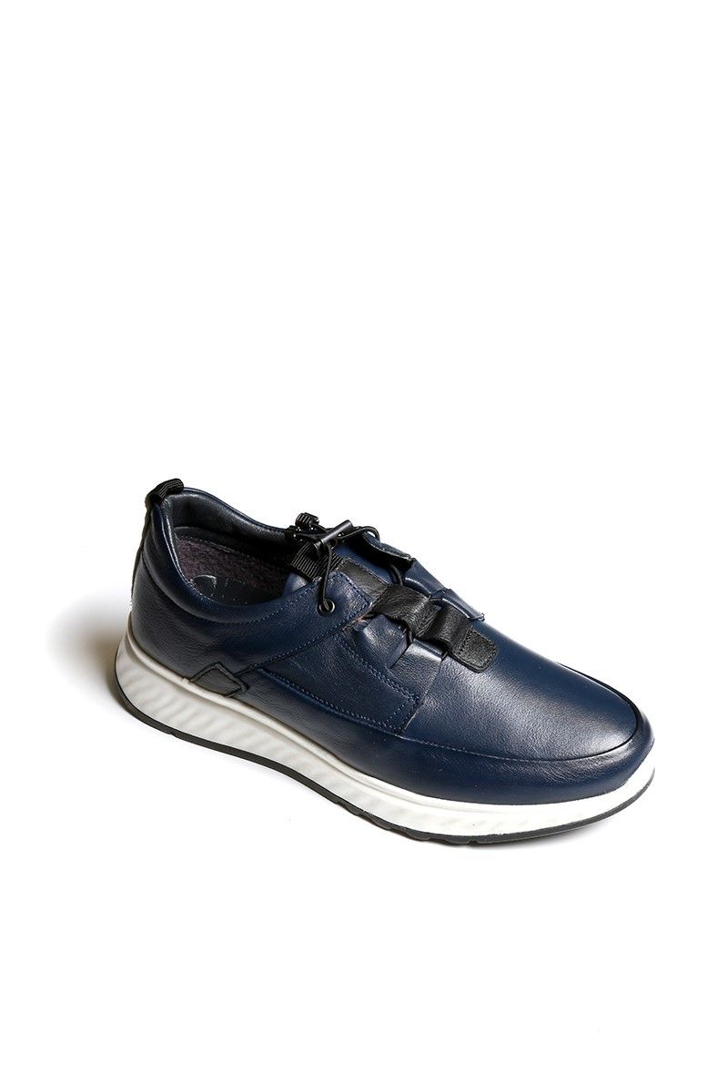 Men's Real Leather Shoes - Navy Blue #20210834587