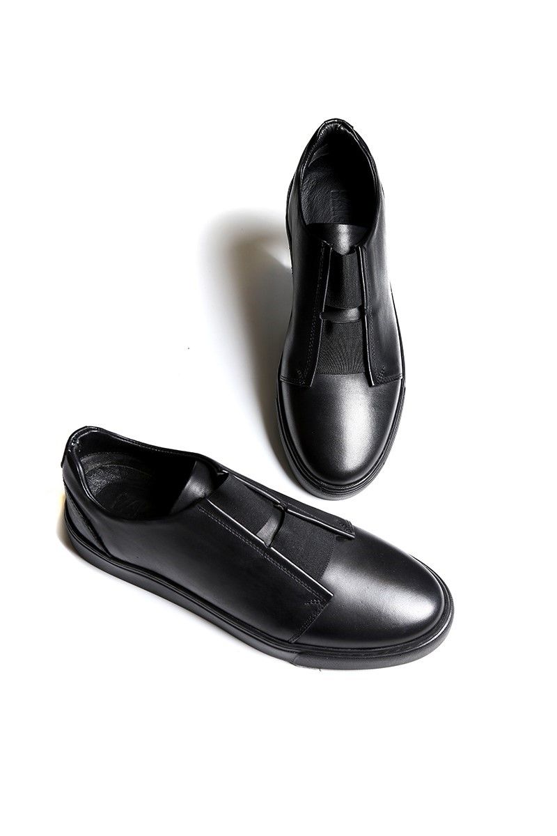 Мъжки кожени обувки - Черни 20210834570