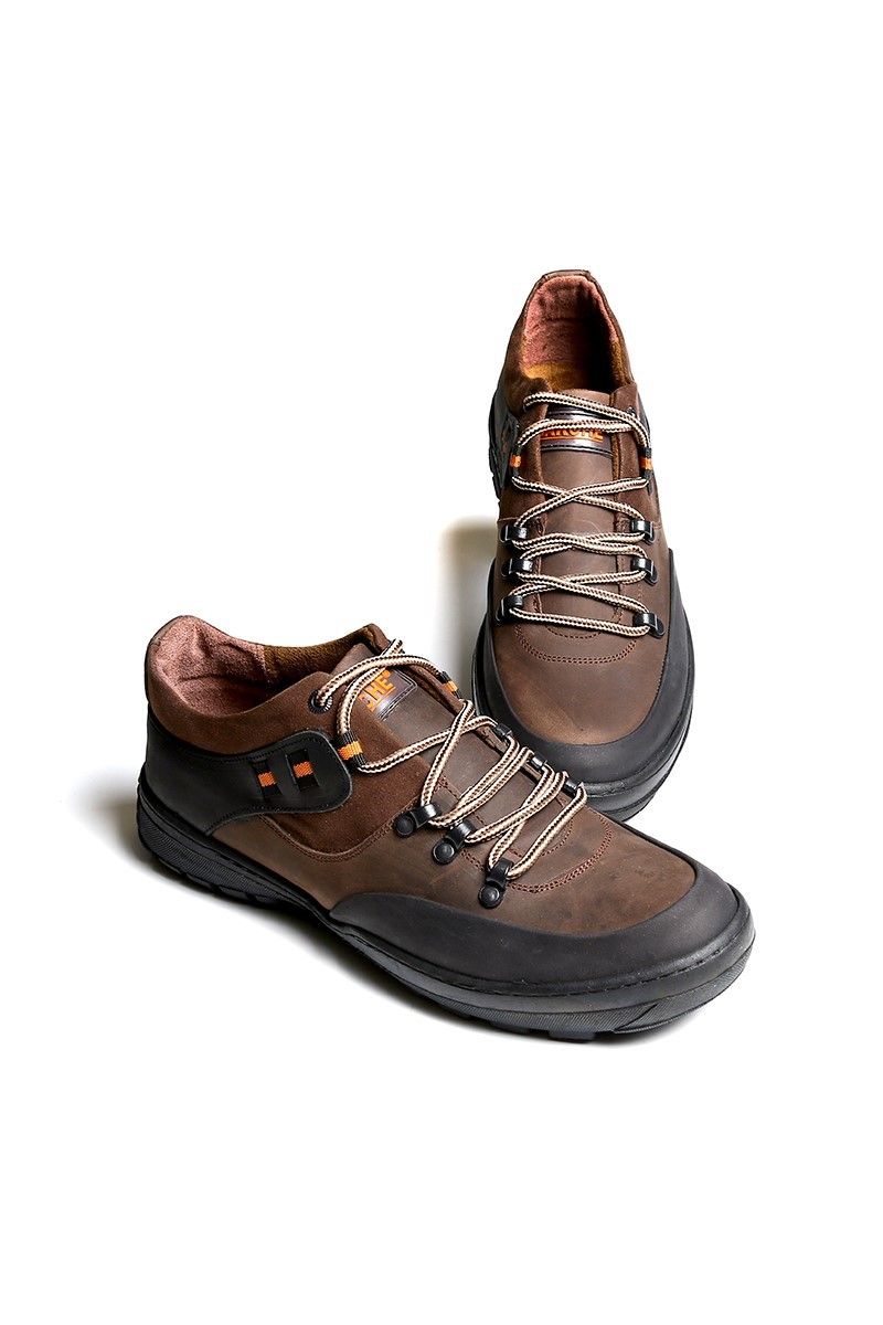 Men's leather shoes - Dark brown 2021083444
