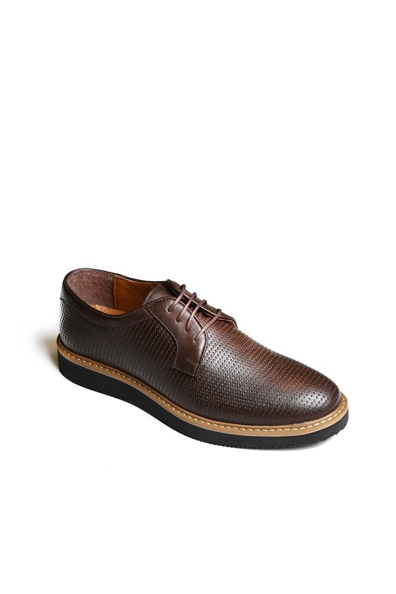 Men's genuine leather shoes - Dark brown 20210834569