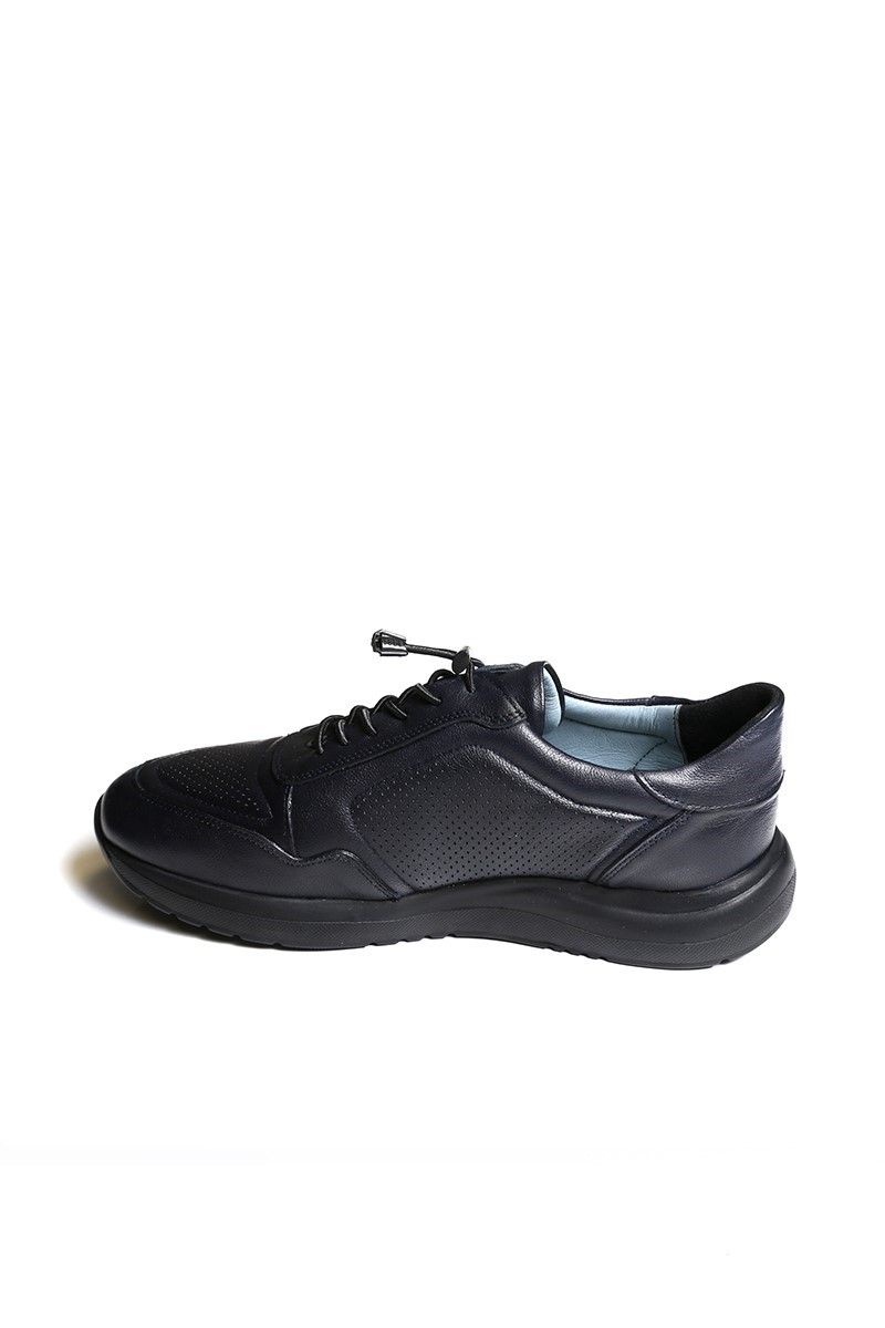 Men's Real Leather Shoes - Navy Blue #20210834580