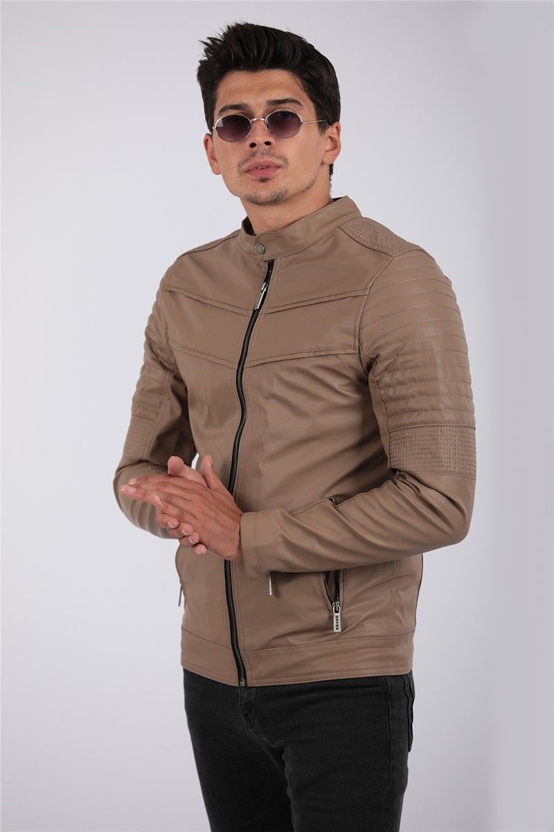 Giacca in pelle Uomo - Beige #2021083113