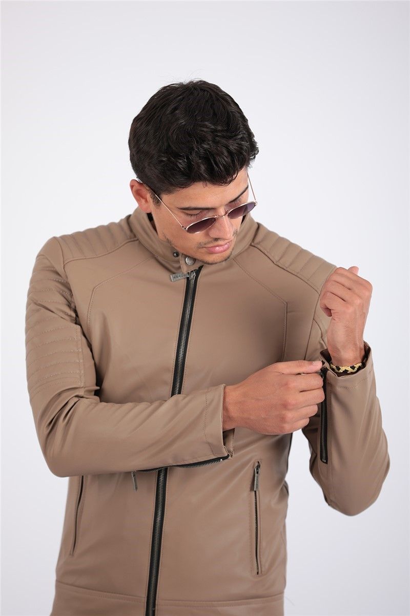 Giacca in pelle Uomo - Beige #2021083122