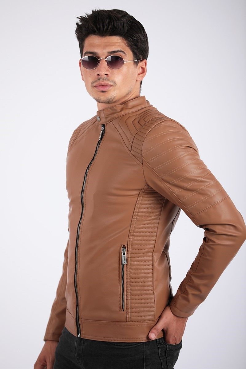 Muška kožna jakna - Kanela 2021083152