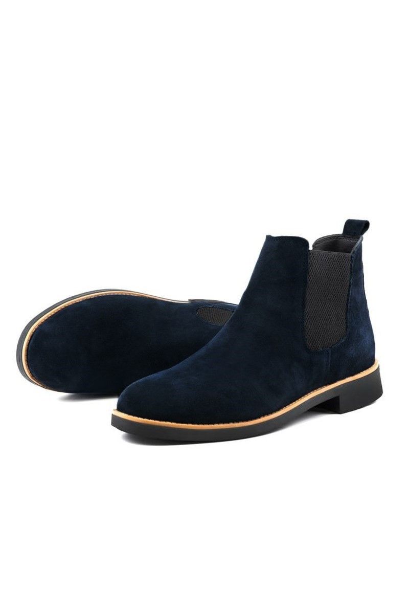 Men's Real Nubuck Chelsea Boots - Dark Blue #988154