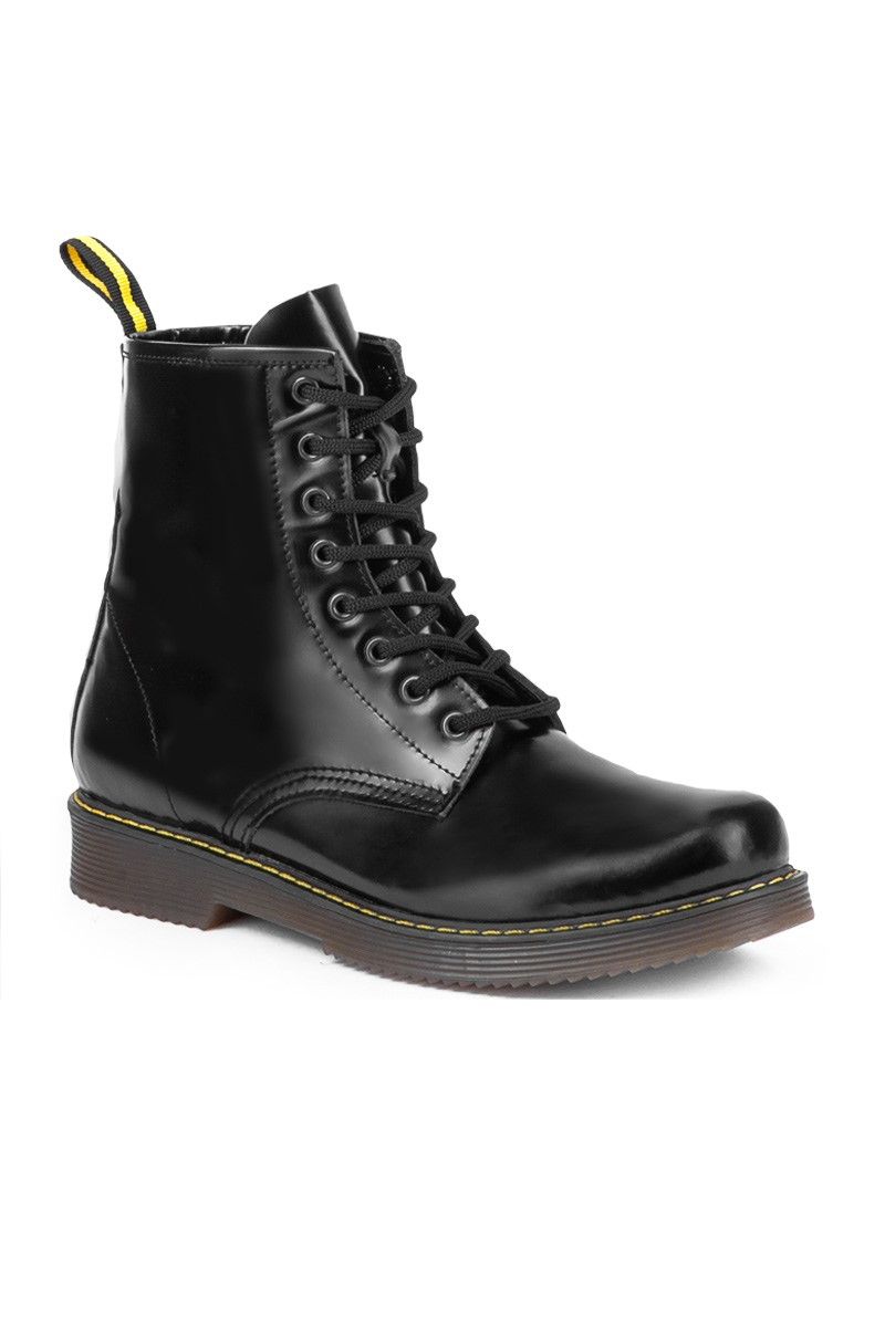 Men's Classic Style Combat Boots - Black #987975